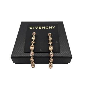 GIVENCHY Rose Gold Tone Crystal Drop‎ Dangle Earrings Gift Box